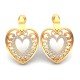 American Diamond Heart Earrings Yellow Gold
