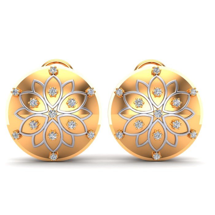 Yellow Gold American Diamond Studs