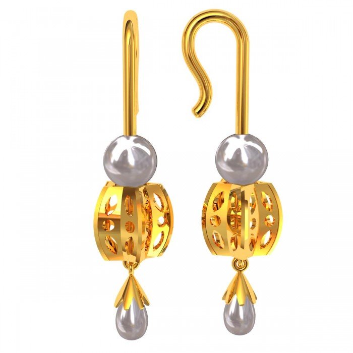 Pearl Gold Hoop Earring