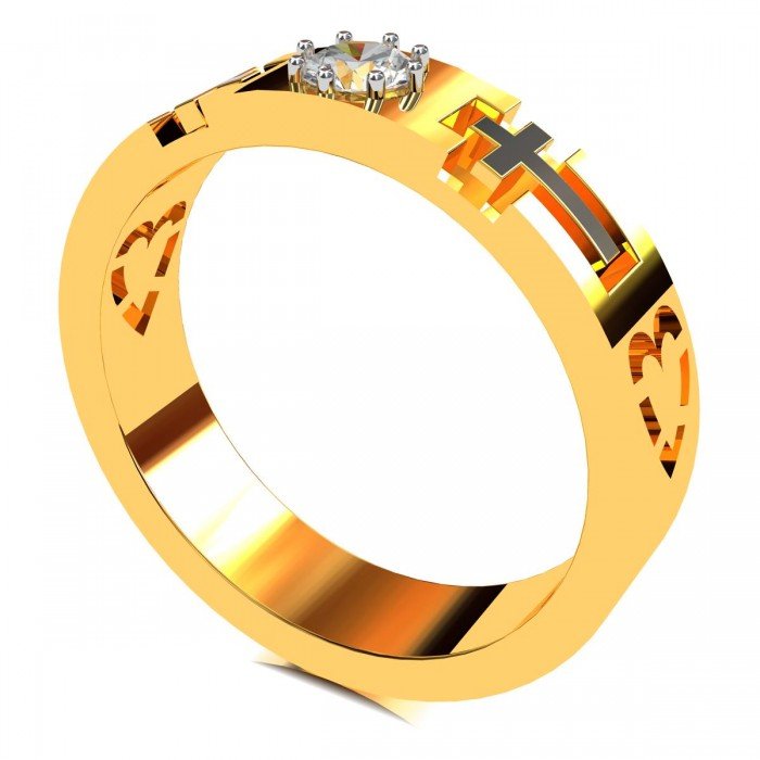 Christ Solitaire American Diamond Ring