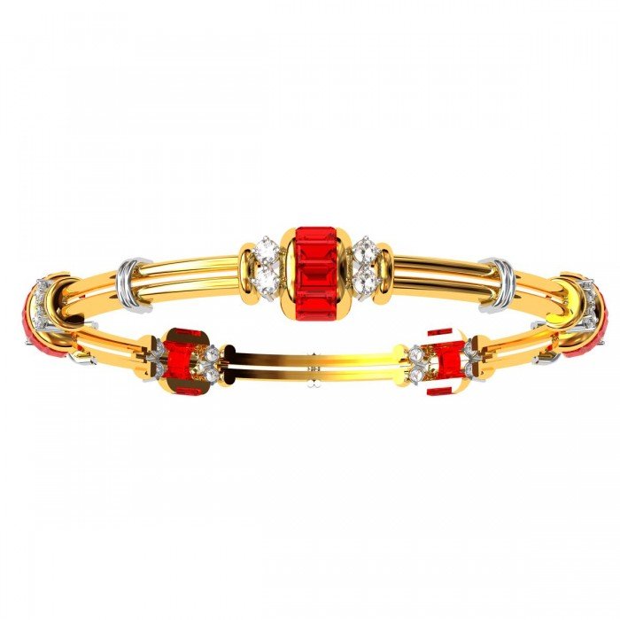 Ruby Baguette Diamond Bangle