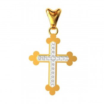 Line American Diamond Jesus Pendant