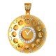 Gold American Diamond Round Watch Pendant