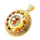 Gold American Diamond Round Watch Pendant