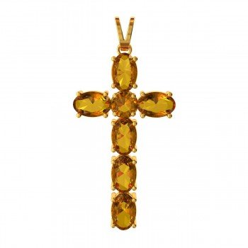 Golden Topaz Jesus Pendant