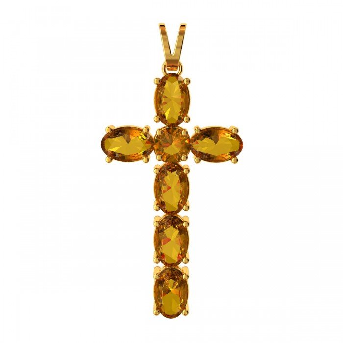Golden Topaz Jesus Pendant