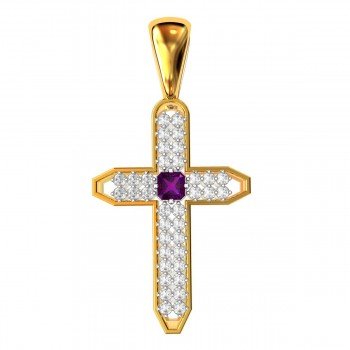 Amethyst American Diamond Christ Pendant