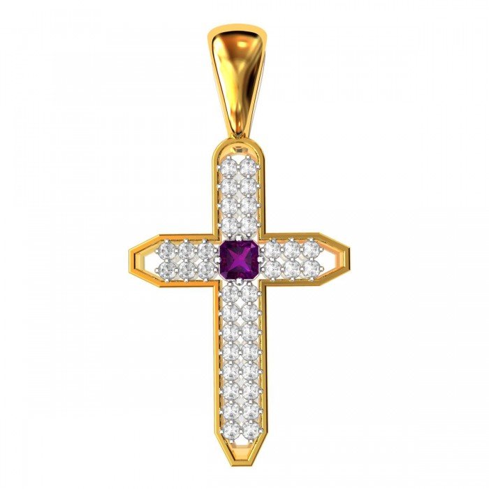 Amethyst American Diamond Christ Pendant