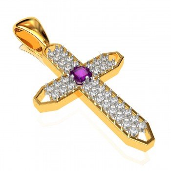 Amethyst American Diamond Christ Pendant