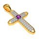 Amethyst American Diamond Christ Pendant