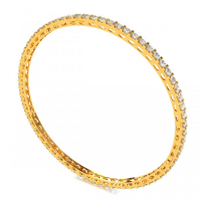 Oval Holo Single Line Diamond Bangle