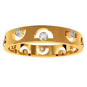 Gold American Diamond Band Rings