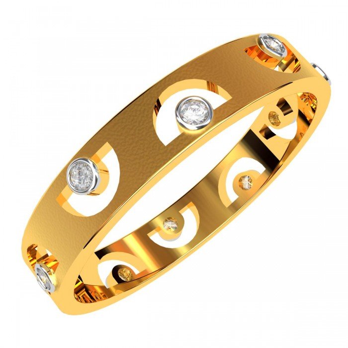 Gold American Diamond Band Rings