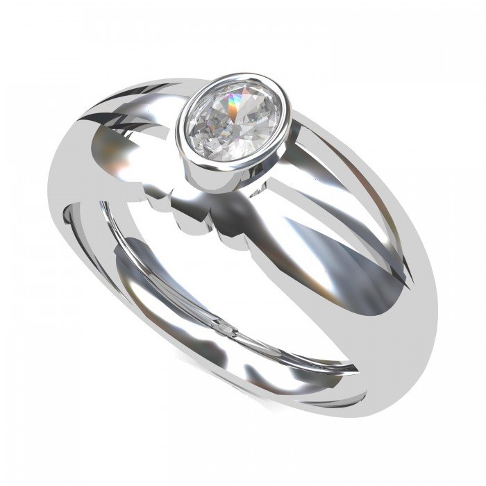 White Gold Solitaire Ring