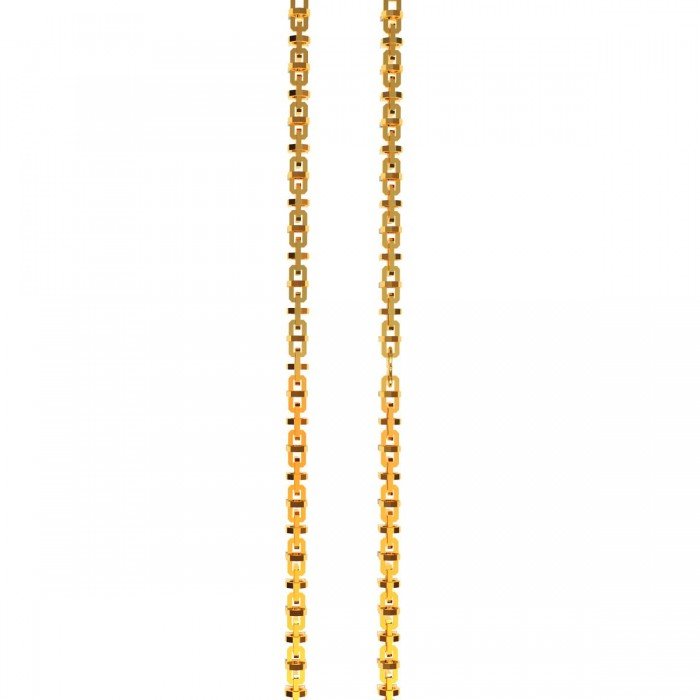 Rectangle Round Gold Chain