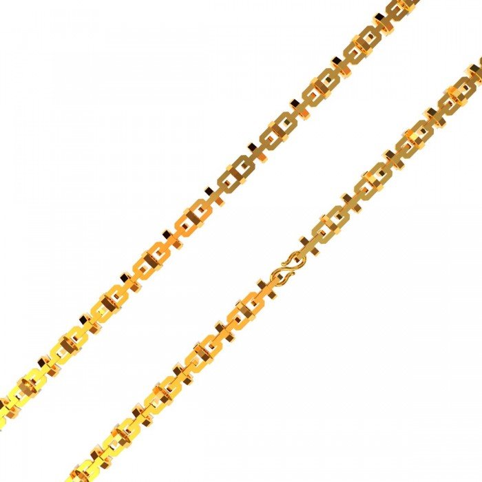 Rectangle Round Gold Chain