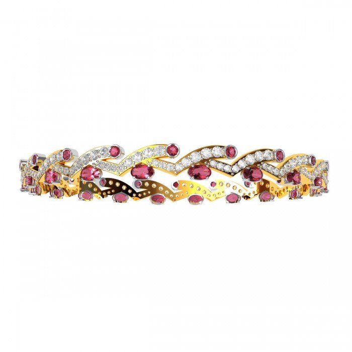 Pink Tourmaline American Diamond Bangle