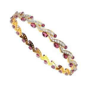 Pink Tourmaline American Diamond Bangle