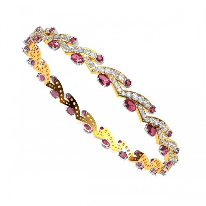 Pink Tourmaline American Diamond Bangle