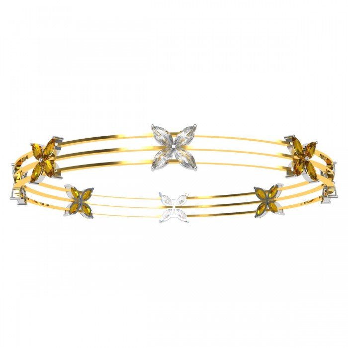 Citrine Diamond Marquise Bangle