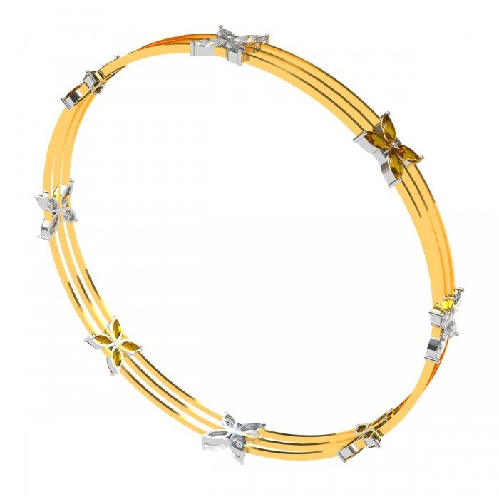 Citrine Diamond Marquise Bangle