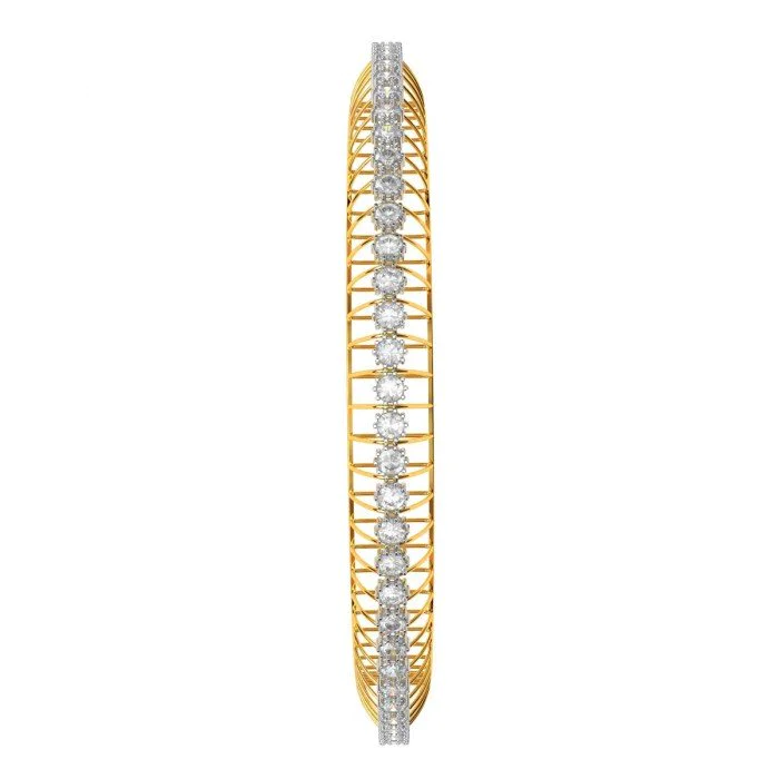 14K 2T Diamond Bangle Bracelet - David Spicer Jewelers