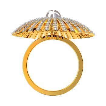 American Diamond Pearl Cocktail Ring