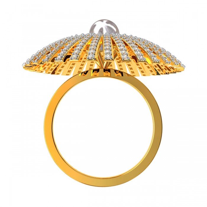 American Diamond Pearl Cocktail Ring