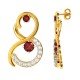 Garnet American Diamond Gold Earring