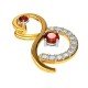 Garnet American Diamond Gold Earring