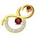 Garnet American Diamond Gold Earring