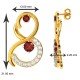 Garnet American Diamond Gold Earring