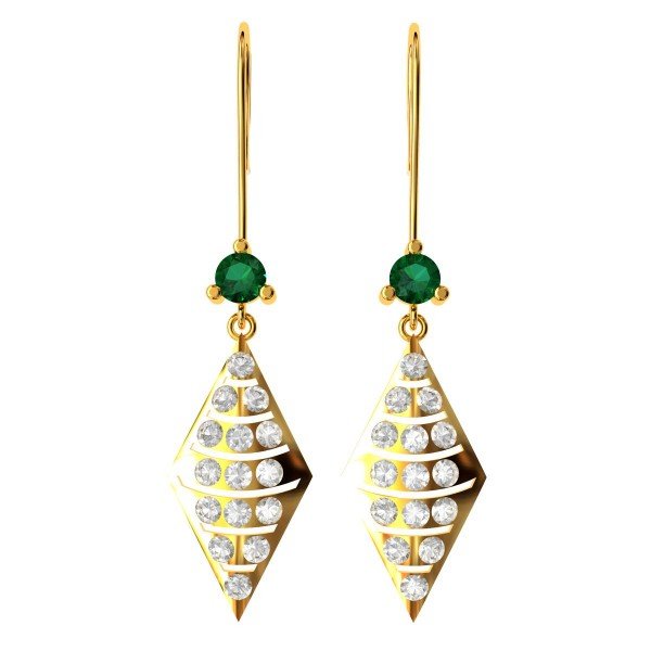 Emerald American Diamond Danglers Emerald American Diamond Danglers