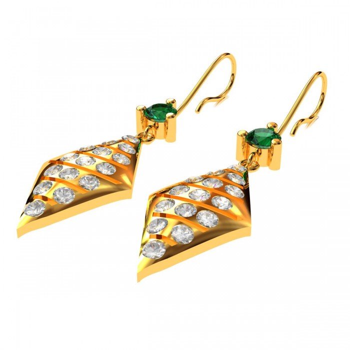 Emerald American Diamond Danglers