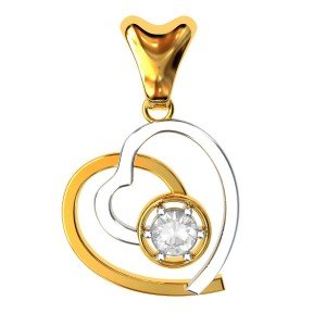 Designer Heart Solitaire Pendent