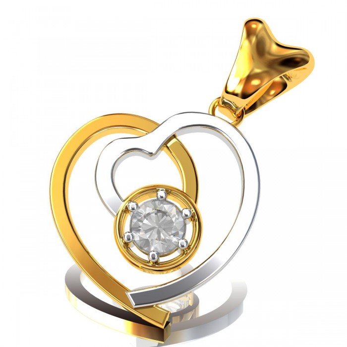 Designer Heart Solitaire Pendent