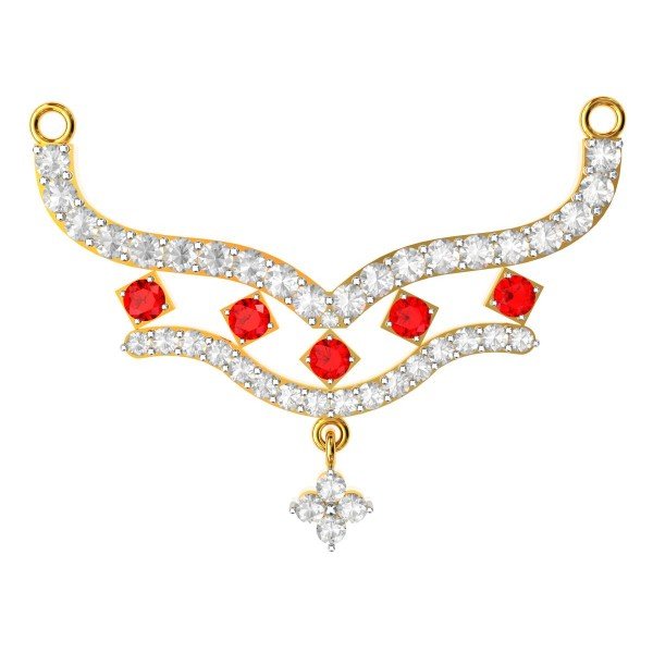 American Diamond Ruby Mangalsutra American Diamond Ruby Mangalsutra