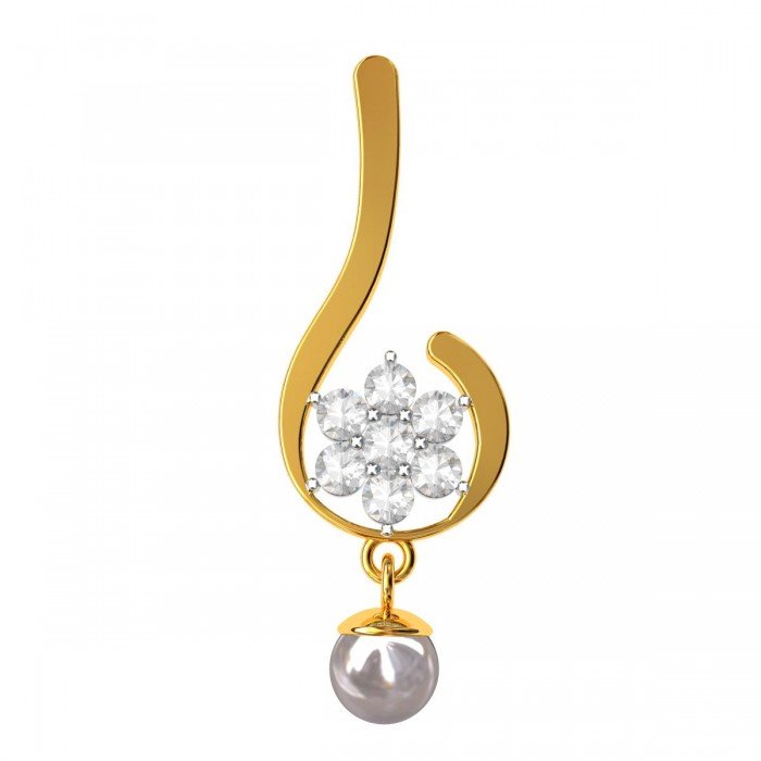 American Diamond Pearl Drop Pendent