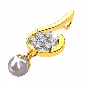 American Diamond Pearl Drop Pendent