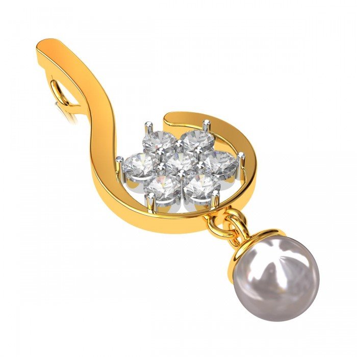 American Diamond Pearl Drop Pendent