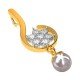 American Diamond Pearl Drop Pendent