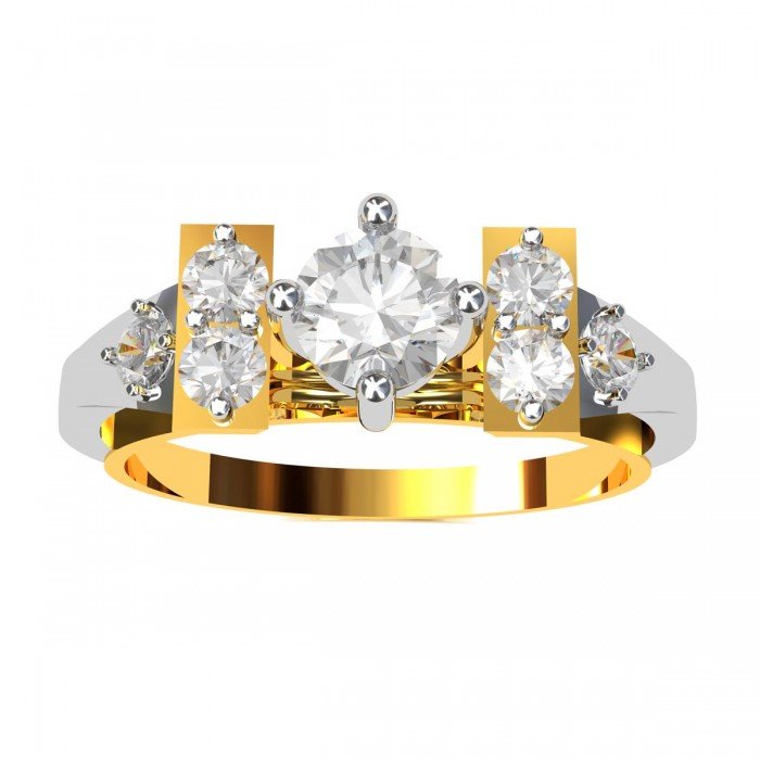 Solitaire American Diamond With American Diamond Band