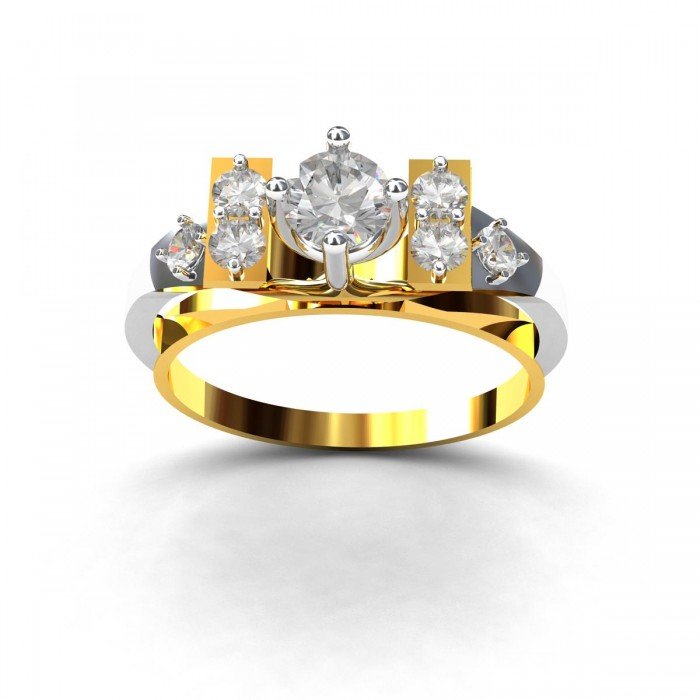 Solitaire American Diamond With American Diamond Band