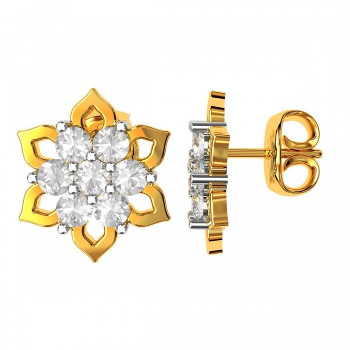 American Diamond Cluster Stud Earrings