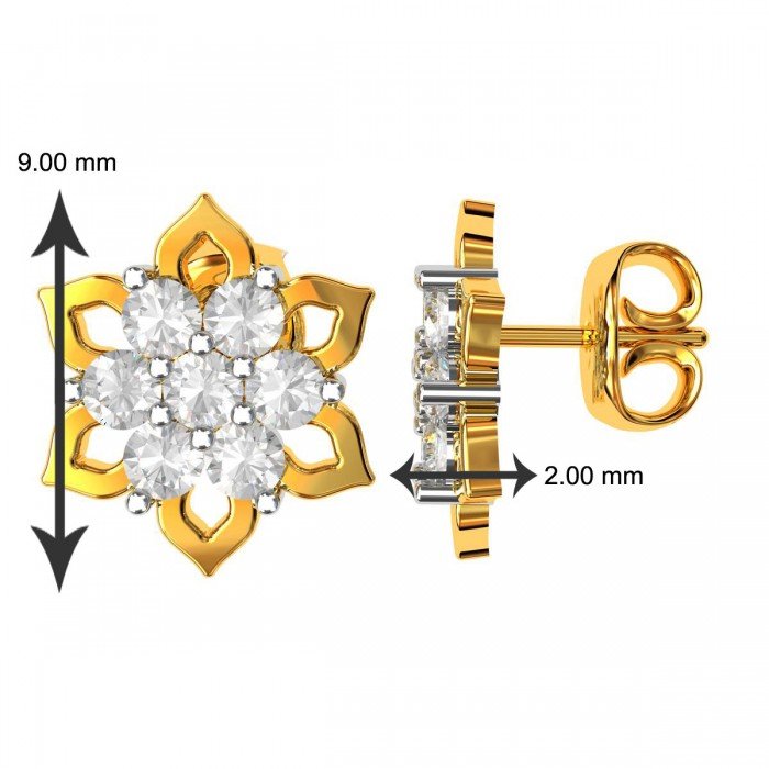 American Diamond Cluster Stud Earrings