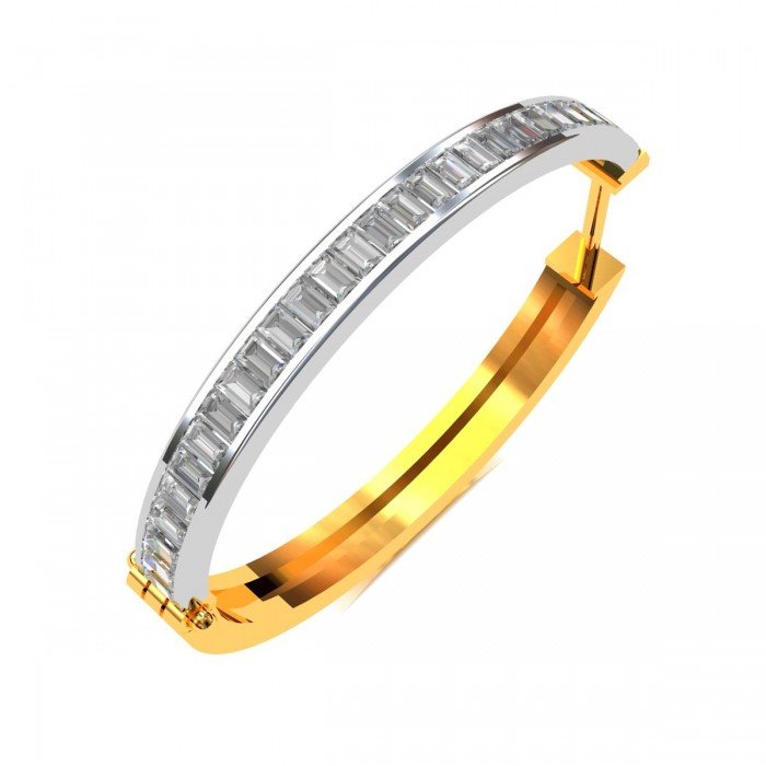 American Diamond Baguette Hoop Earring