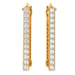 American Diamond Hoop Square Earring