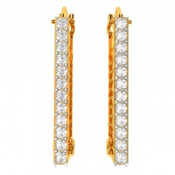 American Diamond Hoop Square Earring