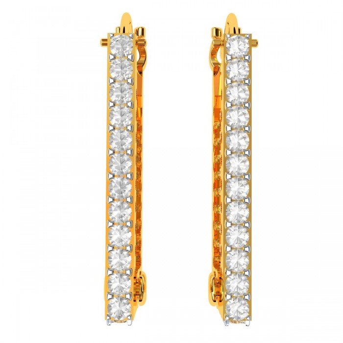 American Diamond Hoop Square Earring