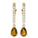 Citrine Drop American Diamond Earring